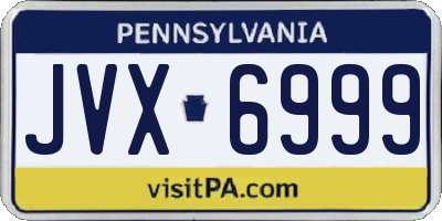 PA license plate JVX6999