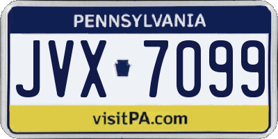 PA license plate JVX7099
