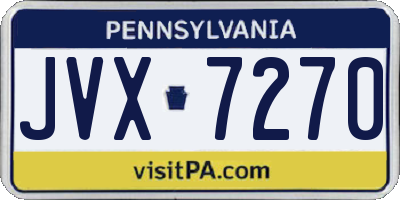 PA license plate JVX7270