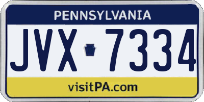 PA license plate JVX7334