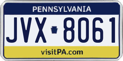 PA license plate JVX8061