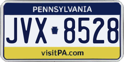 PA license plate JVX8528