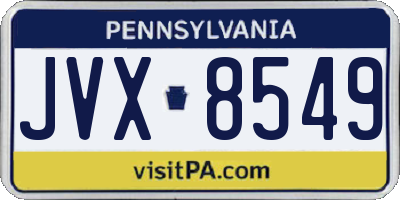 PA license plate JVX8549