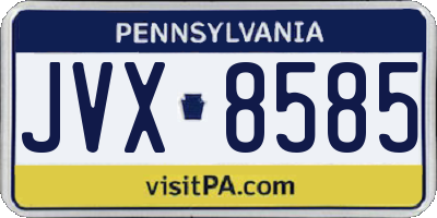 PA license plate JVX8585