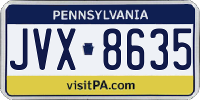 PA license plate JVX8635