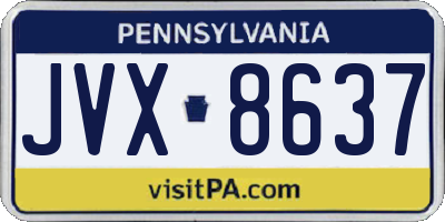 PA license plate JVX8637