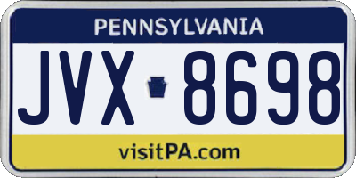 PA license plate JVX8698