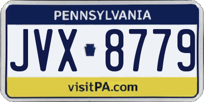 PA license plate JVX8779