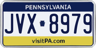 PA license plate JVX8979