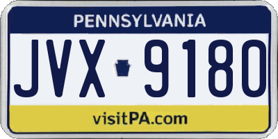 PA license plate JVX9180