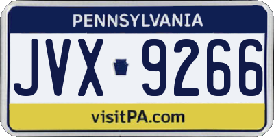 PA license plate JVX9266