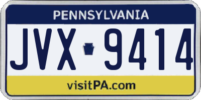 PA license plate JVX9414