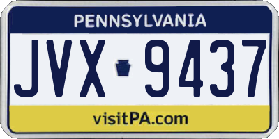 PA license plate JVX9437