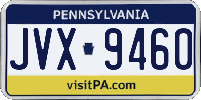 PA license plate JVX9460