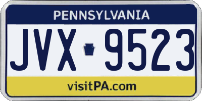 PA license plate JVX9523