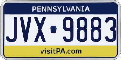 PA license plate JVX9883