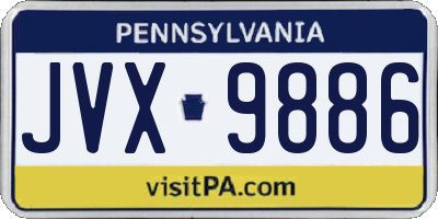 PA license plate JVX9886