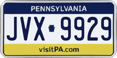 PA license plate JVX9929