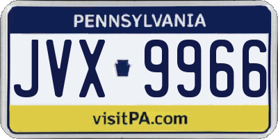 PA license plate JVX9966