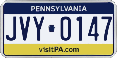 PA license plate JVY0147