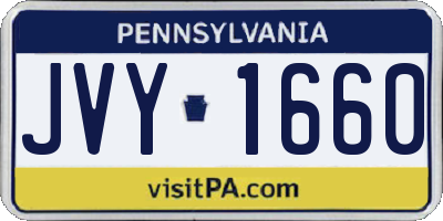 PA license plate JVY1660
