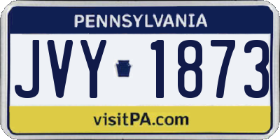 PA license plate JVY1873