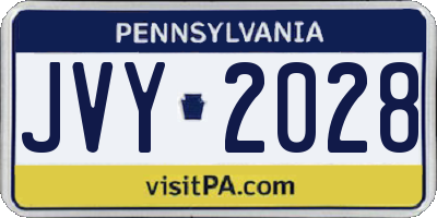 PA license plate JVY2028