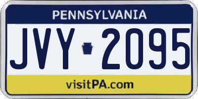 PA license plate JVY2095