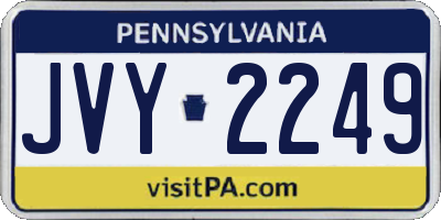 PA license plate JVY2249