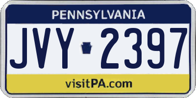 PA license plate JVY2397