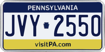 PA license plate JVY2550
