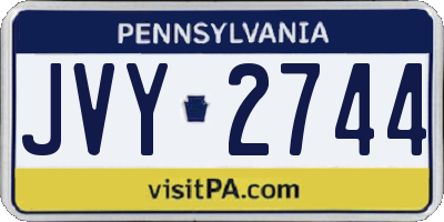 PA license plate JVY2744