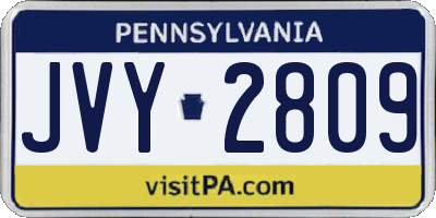 PA license plate JVY2809