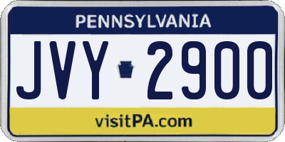 PA license plate JVY2900