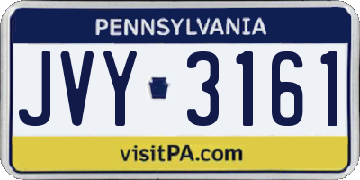 PA license plate JVY3161