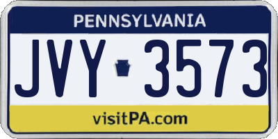 PA license plate JVY3573