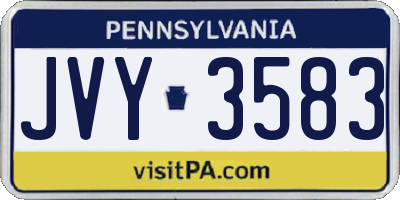 PA license plate JVY3583