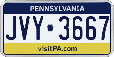 PA license plate JVY3667