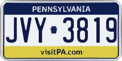 PA license plate JVY3819