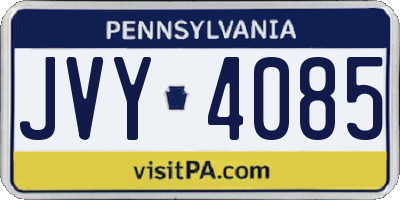 PA license plate JVY4085