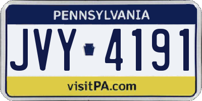 PA license plate JVY4191