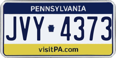 PA license plate JVY4373