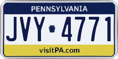 PA license plate JVY4771