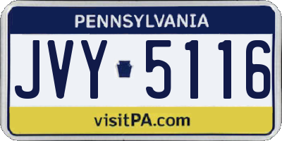 PA license plate JVY5116