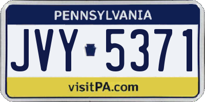 PA license plate JVY5371