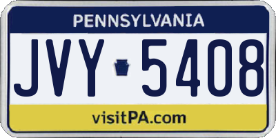 PA license plate JVY5408
