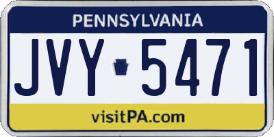 PA license plate JVY5471