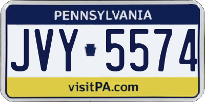 PA license plate JVY5574