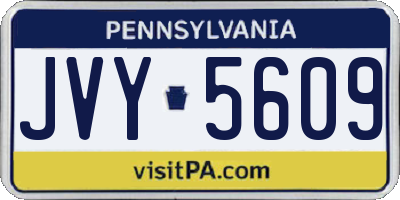 PA license plate JVY5609