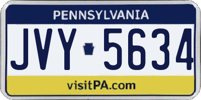 PA license plate JVY5634